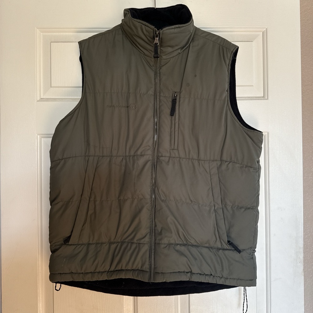 Free Country Men's Olive Puffer Vest